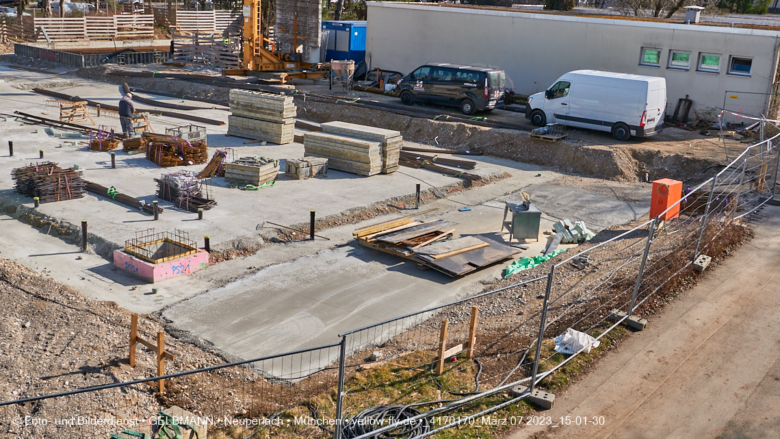 07.03.2023 - Baustelle an der Quiddestraße Haus für Kinder in Neuperlach